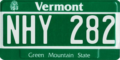VT license plate NHY282