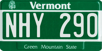 VT license plate NHY290