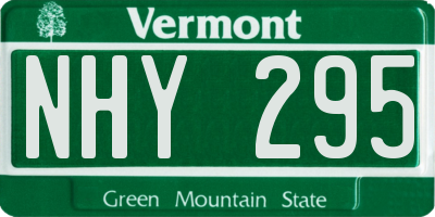 VT license plate NHY295