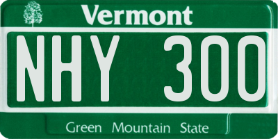 VT license plate NHY300