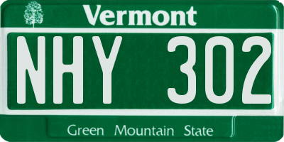 VT license plate NHY302