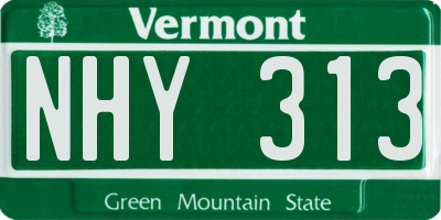 VT license plate NHY313