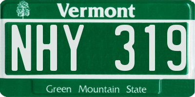 VT license plate NHY319