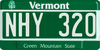 VT license plate NHY320