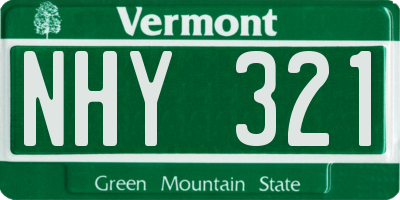 VT license plate NHY321