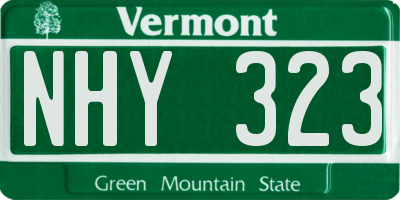 VT license plate NHY323