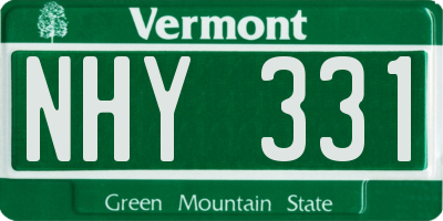 VT license plate NHY331