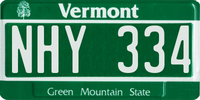 VT license plate NHY334