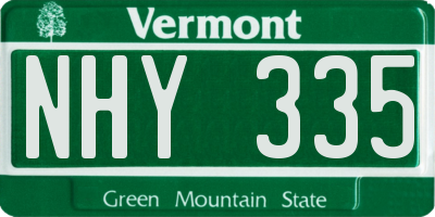 VT license plate NHY335