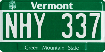 VT license plate NHY337