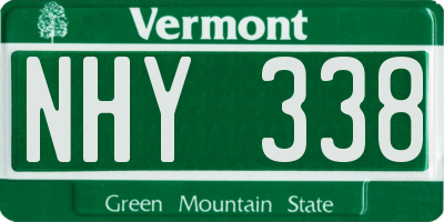 VT license plate NHY338
