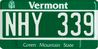 VT license plate NHY339