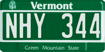 VT license plate NHY344