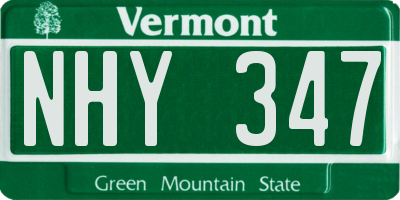 VT license plate NHY347