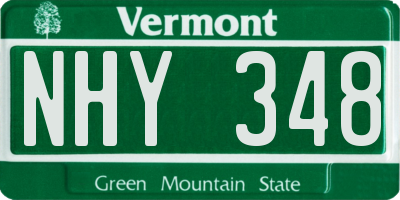 VT license plate NHY348