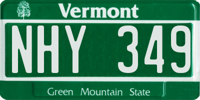 VT license plate NHY349