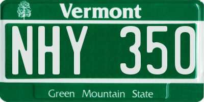VT license plate NHY350