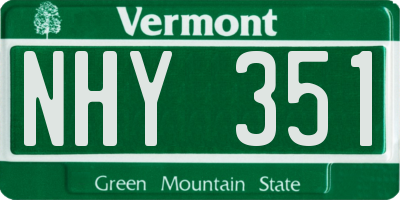 VT license plate NHY351