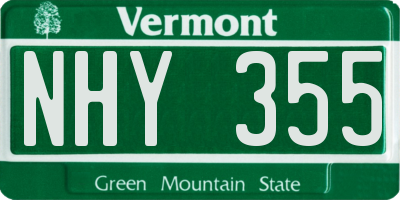 VT license plate NHY355