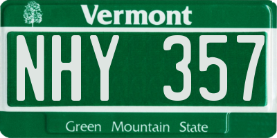 VT license plate NHY357
