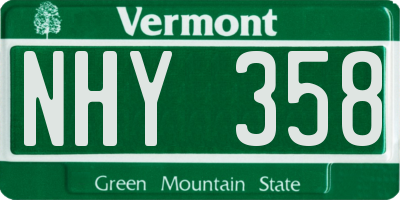 VT license plate NHY358