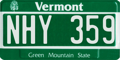 VT license plate NHY359