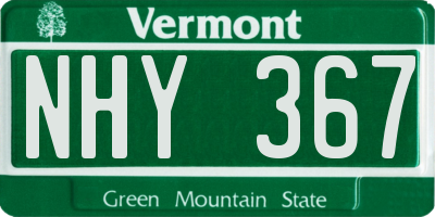 VT license plate NHY367