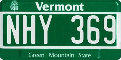 VT license plate NHY369