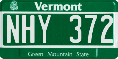 VT license plate NHY372