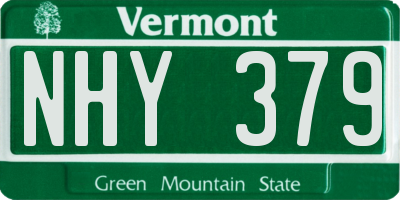 VT license plate NHY379