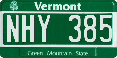 VT license plate NHY385