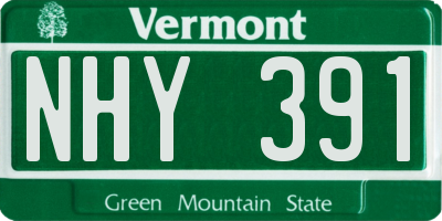 VT license plate NHY391