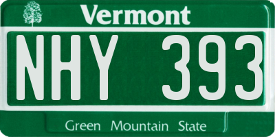 VT license plate NHY393