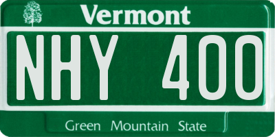 VT license plate NHY400