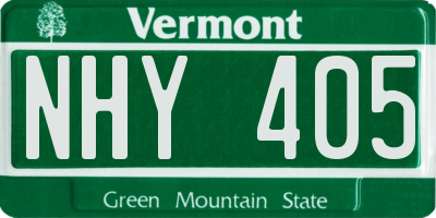 VT license plate NHY405