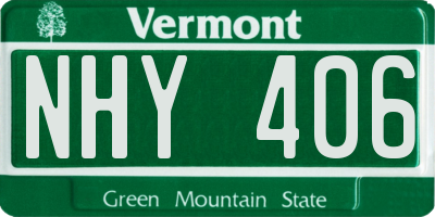 VT license plate NHY406