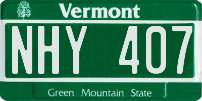 VT license plate NHY407