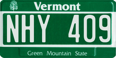 VT license plate NHY409