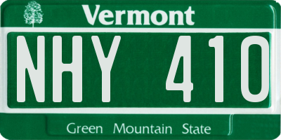 VT license plate NHY410