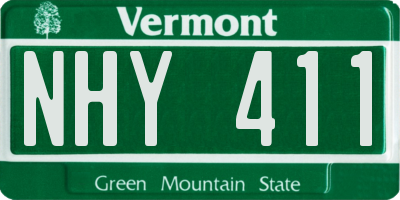 VT license plate NHY411