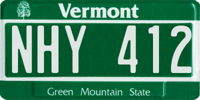 VT license plate NHY412