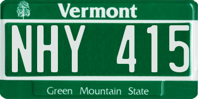VT license plate NHY415