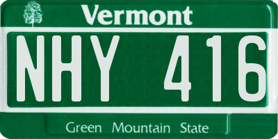 VT license plate NHY416