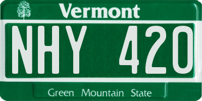 VT license plate NHY420