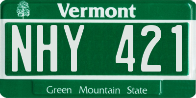 VT license plate NHY421