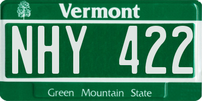 VT license plate NHY422