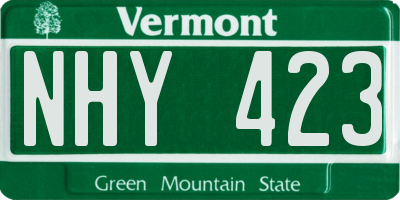 VT license plate NHY423