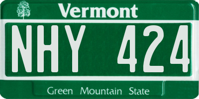 VT license plate NHY424