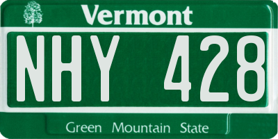 VT license plate NHY428
