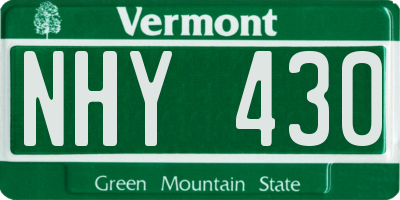 VT license plate NHY430
